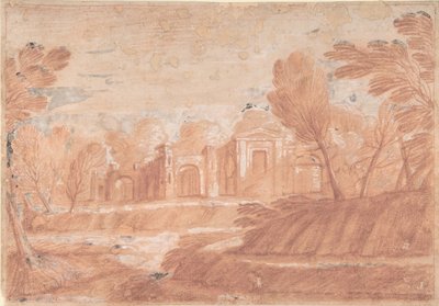 Paisagem com estrutura arquitetónica, séc. de Unbekannt