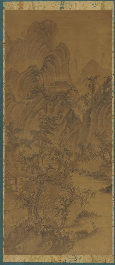 Paisagem com edifícios e figuras agrícolas, 1368-1644. de Unbekannt
