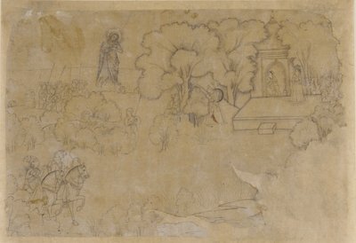 Paisagem com figura da Virgem Maria, séc. XVII. de Unbekannt