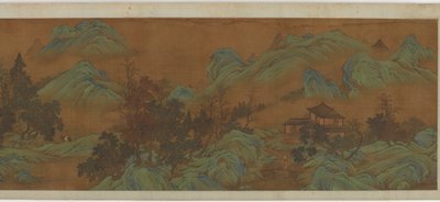 Paisagem com edifícios e viajantes, século XVII. de Unbekannt