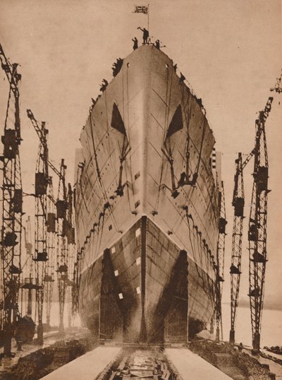 Lançamento do transatlântico Cunard `Queen Mary`, 1934 1935. de Unbekannt