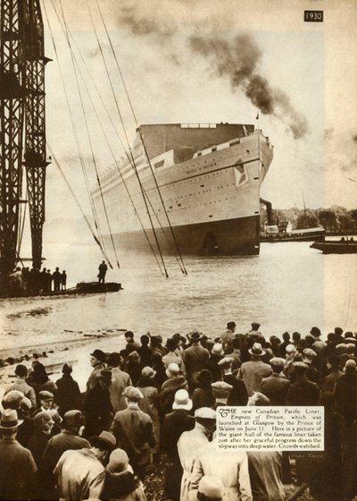 Lançamento da Imperatriz da Grã-Bretanha, Glasgow, 11 de junho de 1930, 1935. de Unbekannt