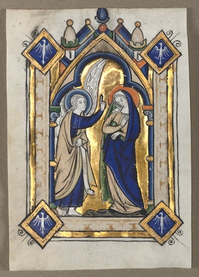 Folha Excisada de Saltério: A Anunciação, c. 1260 de Unbekannt