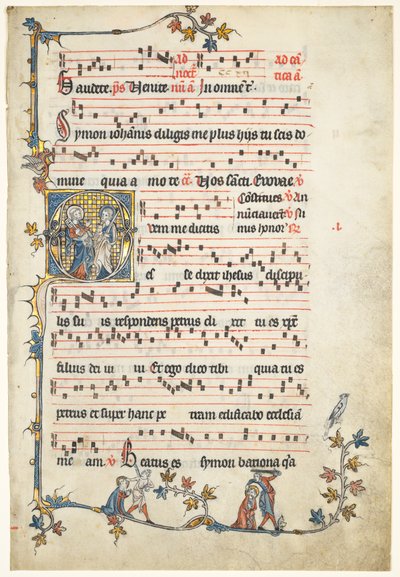 Folha retirada de um antifônico: Q inicial com os santos Pedro e Paulo, c. 1325 de Unbekannt