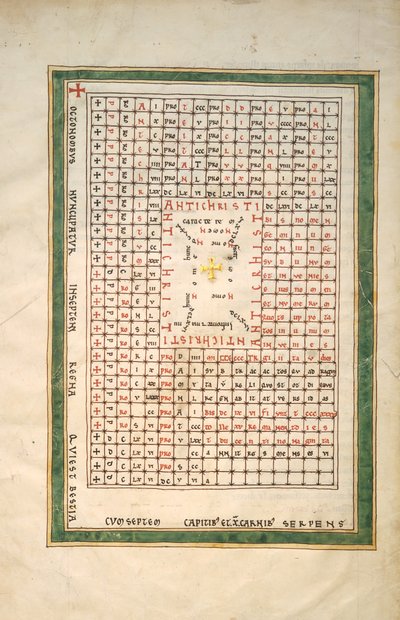 Folha de um manuscrito Beatus: Mesa do Anticristo, ca. 1180. de Unbekannt