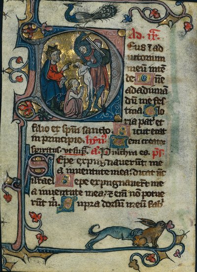 Folha de um Livro de Horas: Inicial D: Massacre dos Inocentes 1 de 2 Folhas Excisadas, início dos anos 1300 de Unbekannt