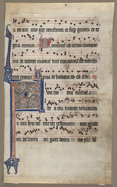 Folha de um livro de coral: Anunciação a Zaccharias, c. 1265 de Unbekannt