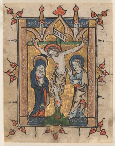 Folha de um Saltério: A Crucificação, c. 1300-1330. de Unbekannt