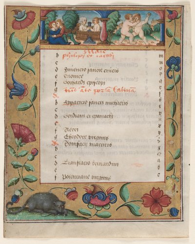 Folha de um Saltério e Livro de Orações: Página de Calendário com Trabalhos verso, c. 1524 de Unbekannt