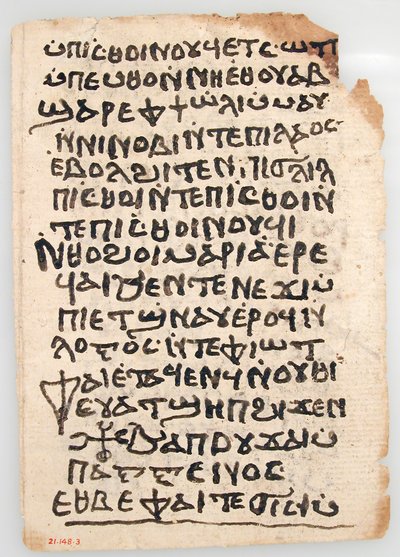 Folhas de um manuscrito copta, século VI-XIV. de Unbekannt