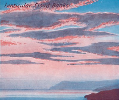 Bancos de nuvens lenticulares - uma dúzia das principais formas de nuvens no céu, 1935 de Unbekannt