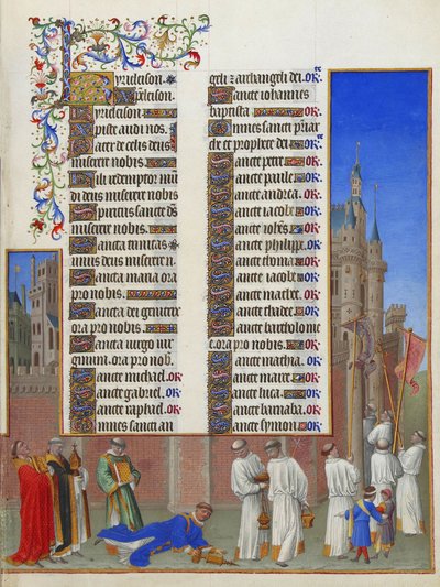 Les Très Riches Heures du Duc de Berry, Folio 72r - A procissão de São Gregório de Unbekannt