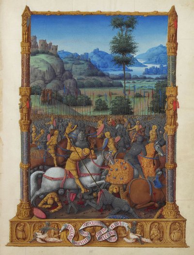 Les Très Riches Heures du Duc de Berry, Folio 95r - A Vitória de David de Unbekannt