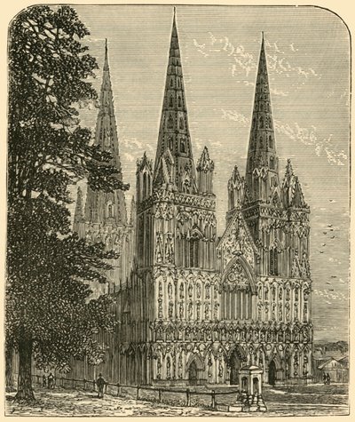 Catedral de Lichfield - Frente Oeste, 1898. de Unbekannt