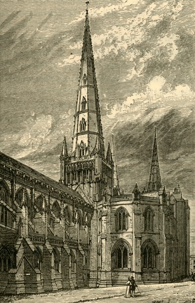 Exterior da Catedral de Lichfield, 1898. de Unbekannt
