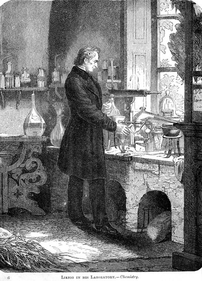 Liebig em His Laboratory-Chemistry, meados do século XIX c1885 de Unbekannt