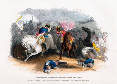 Cavalo Ligoniers na batalha de Dettingen, 20 de junho de 1743 de Unbekannt