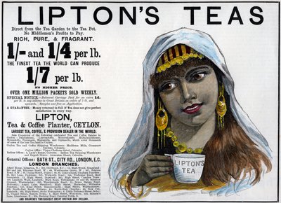 Anúncio dos chás de Liptons, 1893 de Unbekannt