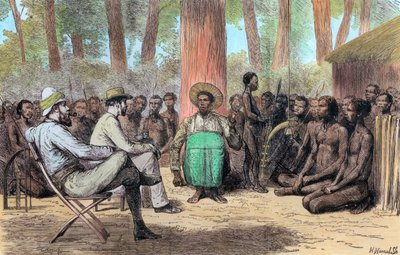 Recepção do tenente Verney Lovett Cameron por Katende, século XIX de Unbekannt
