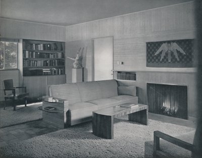 Sala projetada por Honor Easton e Alyne Whalen em uma casa em Los Angeles, 1942 de Unbekannt