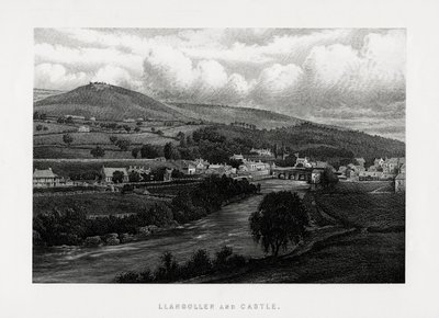 Llangollen e castelo, Denbighshire, norte de Gales, 1896 de Unbekannt