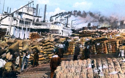 Carregando algodão em um navio, Memphis, Tennessee, EUA, c1900s de Unbekannt