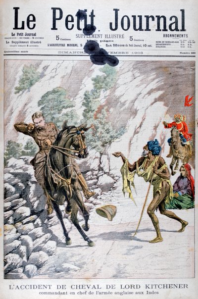 Acidente de cavalo de Lord Kitcheners, Índia, 1903 de Unbekannt