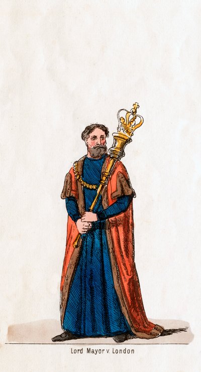 Lord Mayor de Londres, figurino para a peça de Shakespeares, Henrique VIII, século XIX de Unbekannt