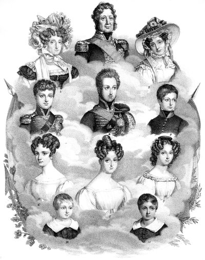 Louis-Phillipe, rei da França e sua família, século XIX de Unbekannt