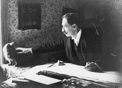 Louis Wain em sua prancheta, década de 1890 de Unbekannt