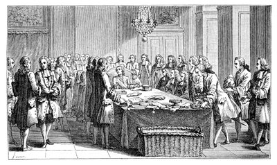 Luís XV assinando o novo Tratado, 1757, 1885 de Unbekannt
