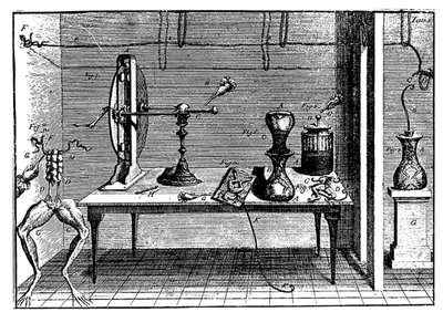 Luigi Galvanis experimenta eletricidade, 1791 de Unbekannt