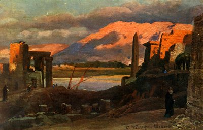 Luxor e as montanhas de Tebas, c1918-c1939. de Unbekannt