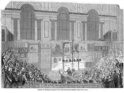 Lyon Playfair, químico e político escocês, palestrando, 1852 de Unbekannt