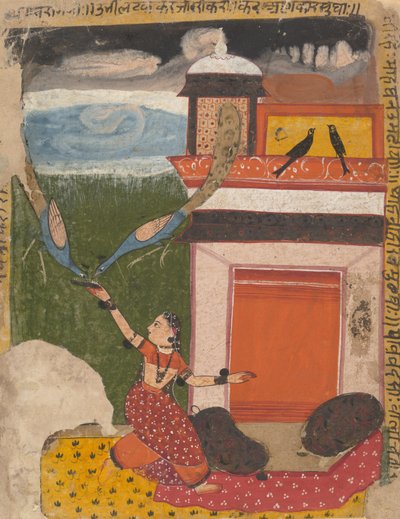 Madhumadhavai Ragini… de uma guirlanda dispersa de modos musicais da série Ragamala, c1640-50. de Unbekannt