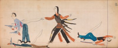 Maffet Ledger: Índio e três homens brancos, ca. 1874-81. de Unbekannt