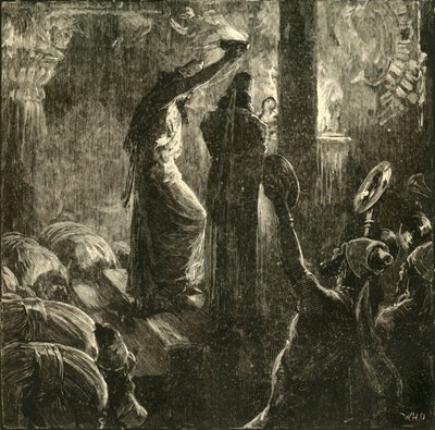 Magos em volta do fogo sagrado, 1890. de Unbekannt