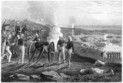 Major Eyre dirigindo os rebeldes Oude de Allahabad, 1857, c1860 de Unbekannt