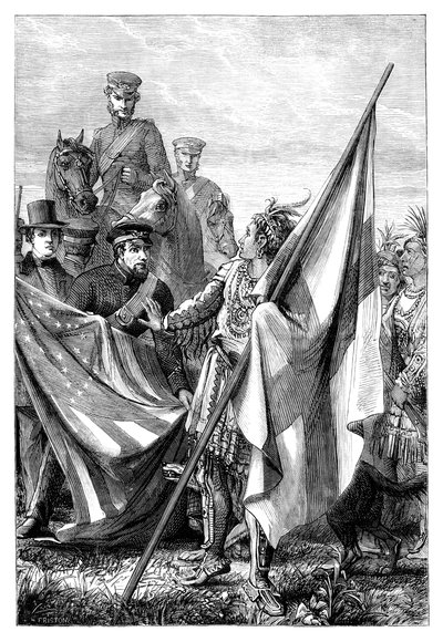 Major Sprague e os índios, c1895 de Unbekannt