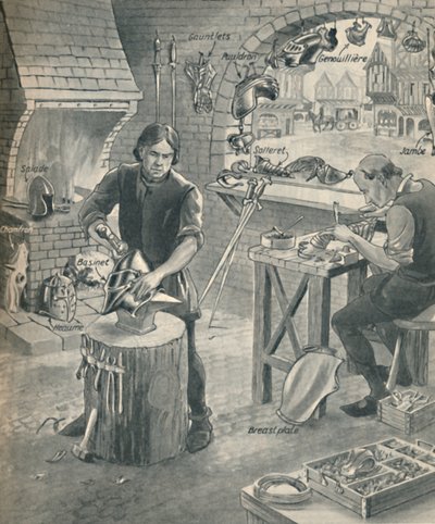 Fazendo a armadura para os cavaleiros do passado, c1934 de Unbekannt