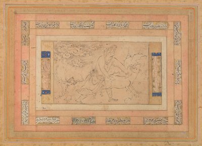 Homem com um carneiro, fólio do álbum Bellini, ca. 1600. de Unbekannt