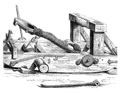 Mangonel, um motor de guerra no século XV, 1870 de Unbekannt