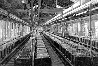 Fabricação de baterias elétricas, EUA, 1887 de Unbekannt