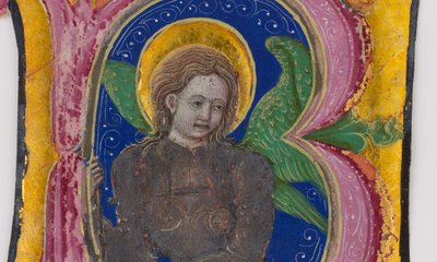 Corte de Folha de Manuscrito de um Livro de Coro com uma Letra Inicial Iluminada ..., 2ª metade do 15º cen de Unbekannt