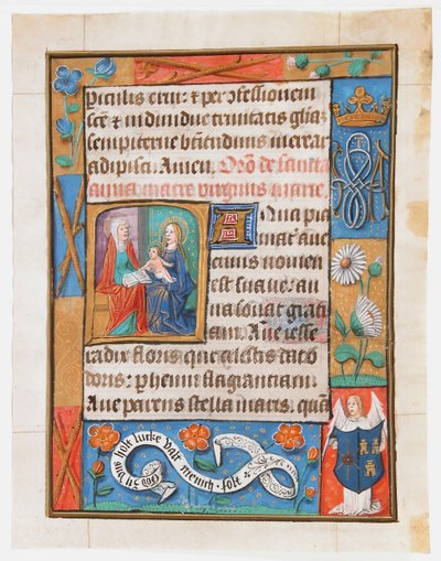 Folha Manuscrito de um Livro de Horas, c. 1500. de Unbekannt