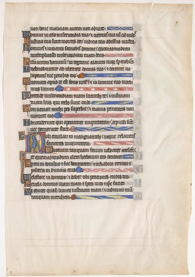 Folha Manuscrito de um Saltério Real, britânico, século XIII. de Unbekannt