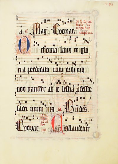 Folha Manuscrito, de um antifonário, alemão, segundo quartel do século XV. de Unbekannt