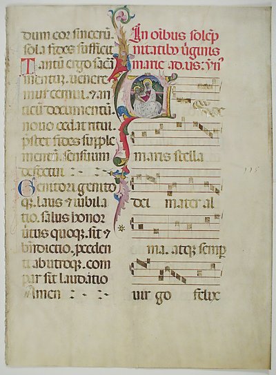 Folha Manuscrito com inicial A, de um antifonário, italiano, séc. XV. de Unbekannt