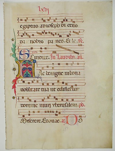 Folha Manuscrito com inicial A, de um antifonário, italiano, séc. XV. de Unbekannt