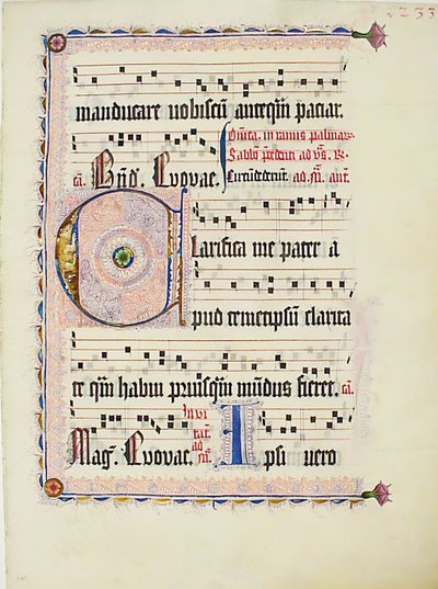 Folha Manuscrito com inicial C, de um antifonário, alemão, ca. 1425-50. de Unbekannt